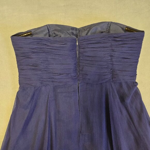 Donna Morgan Twist Detail Sarah Strapless Chiffon Silk Pleated Dress Sweetheart - Picture 12 of 16